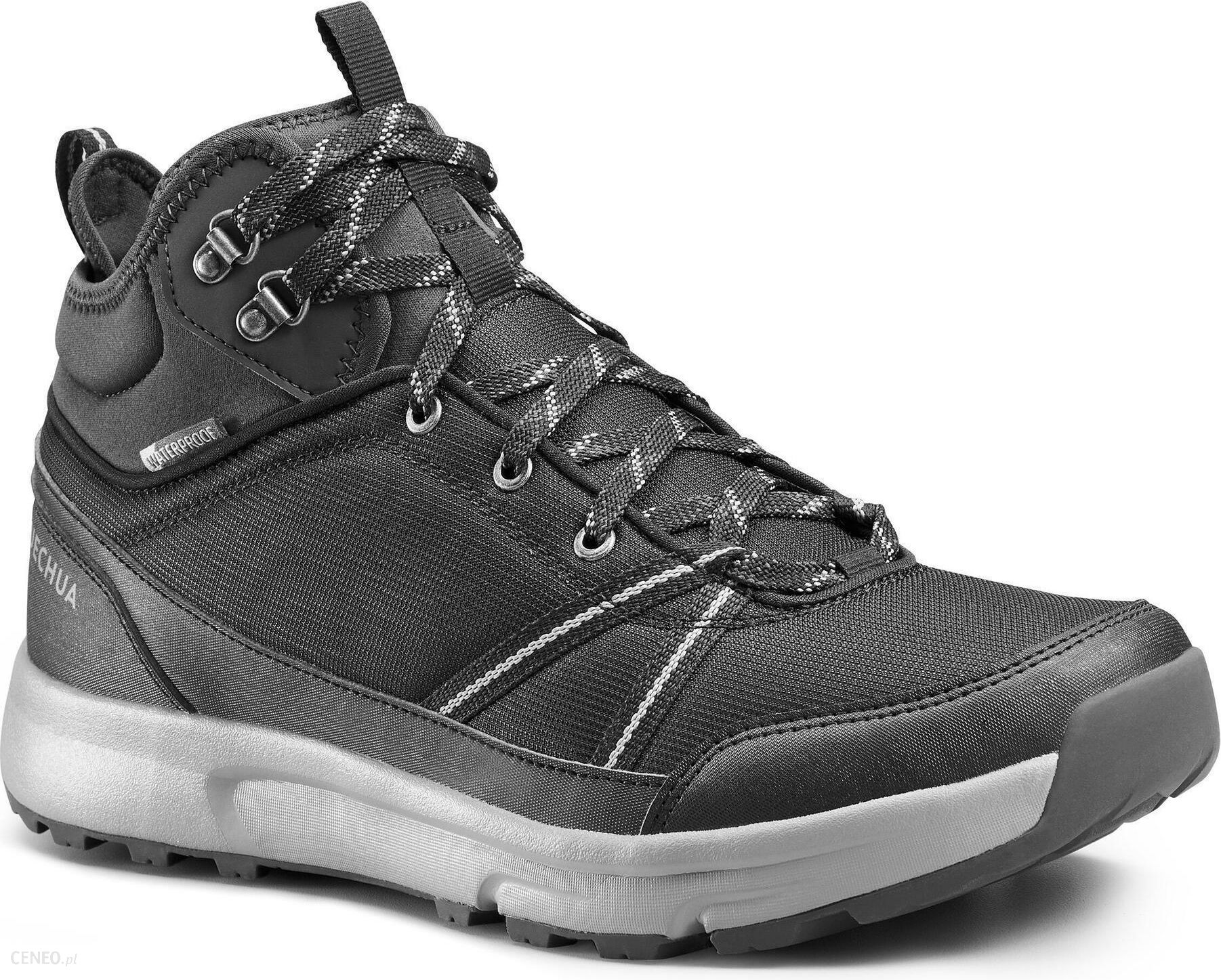 Quechua Buty Turystyczne Nh150 Mid Wp Męskie Czarny Szary